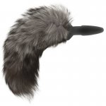 OHMAMA - SILIKONOWY KOREK ANALNY Z WŁOCHATYM OGONKIEM 12CM