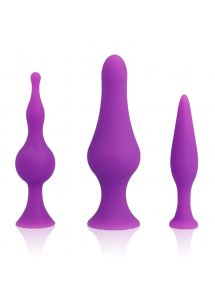 OHMAMA - ZESTAW 3 SILIKONOWYCH KORKÓW ANALNYCH FIOLETOWE