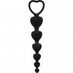 OHMAMA - SILIKONOWE KORALIKI SERCE ANALNE 18 CM CZARNE