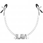 OHMAMA - ZACISKI NA SUTKI Z ŁAŃCUCHEM I NAPISEM SLAVE