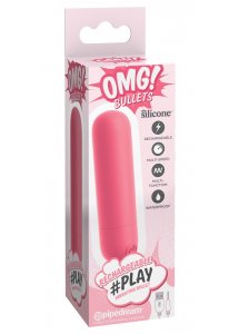 OMG - MINI WIBRATOR WIBROBULLET 10 TRYBÓW WIBRACJI 7,6CM RÓŻOWY