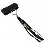 OBROŻA I MINI BICZ BDSM CZARNY/COLLAR AND FLOGGER