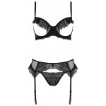 PASSION - SEKSOWNY KOMPLECIK OTWARTY BIUSTONOSZ PAS I STRINGI KERRIA SET