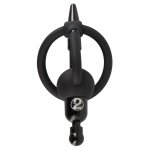 PENISPLUG - WIBRO-PENIS Z PIERŚCIENIEM NA ŻOŁĄDŹ CZARNY