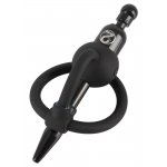 PENISPLUG - WIBRO-PENIS Z PIERŚCIENIEM NA ŻOŁĄDŹ CZARNY