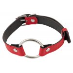 3-CZĘŚCIOWY ZESTAW UPRZĘŻ KAJDANKI I KNEBEL CZERWONE/HARNESS SET