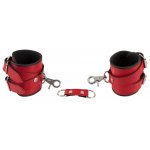 3-CZĘŚCIOWY ZESTAW UPRZĘŻ KAJDANKI I KNEBEL CZERWONE/HARNESS SET