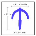 PENISPLUG - WTYCZKA PENISOWA ,,KOTWICA" ELASTYCZNA DO STYMULACJI CEWKI NIEBIESKA