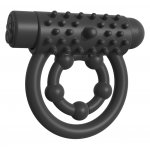 PIERŚCIEŃ NA PENISA Z WIBROBULLETEM I PILOTEM CZARNY