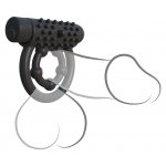 PIERŚCIEŃ NA PENISA Z WIBROBULLETEM I PILOTEM CZARNY