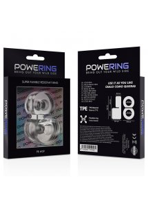 POWERING - PODWÓJNY ELASTYCZNY PIERŚCIEŃ NA PENISA PRZEZROCZYSTY PR09