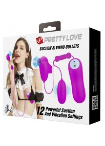 PRETTY LOVE - PODWÓJNE JAJECZKO STYMULUJĄCE Z FUNKCJĄ SSANIA I WIBRACJI