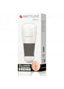 PRETTY LOVE - MĘSKI MASTURBATOR KSZTAŁT WAGINY BIAŁY