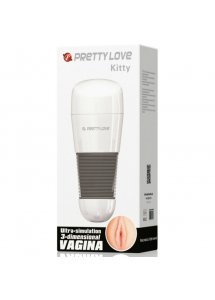 PRETTY LOVE - MĘSKI MASTURBATOR KSZTAŁT WAGINY BIAŁY