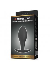 PRETTY LOVE - SILIKONOWY KOREK ANALNY CZARNY 8.5 CM