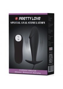 PRETTY LOVE - REALISTYCZNE DILDO ANALNE Z WIBRACJAMI CZARNE