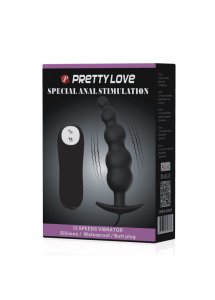 PRETTY LOVE - KORALIKI ANALNE Z WIBRACJAMI CZARNE