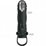 PRETTY LOVE - SILIKONOWA WIBRACYJNA NAKŁADKA NA PENISA 14 CM CZARNA