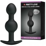 PRETTY LOVE - SILIKONOWE KULKI ANALNE CZARNE 10.3 CM