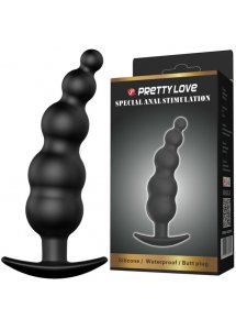 PRETTY LOVE - SILIKONOWE KULKI ANALNE CZARNE 11.8 CM