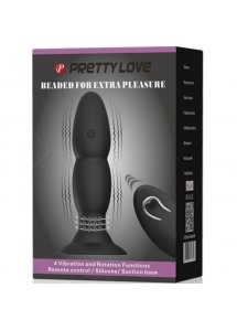 PRETTY LOVE - WIBRACYJNY PLUG ANALNY Z PILOTEM CZARNY