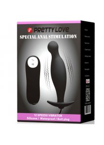 PRETTY LOVE - SILIKONOWE DILDO ANALNE Z WIBRACJAMI CZARNE