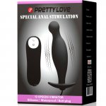 PRETTY LOVE - SILIKONOWE DILDO ANALNE Z WIBRACJAMI CZARNE