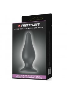 PRETTY LOVE - SILIKONOWY KOREK ANALNY CZARNY 15.4 CM