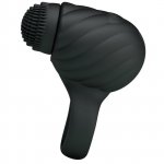 PRETTY LOVE - SILIKONOWY OBROTOWY PIERŚCIEŃ NA PENISA CZARNY