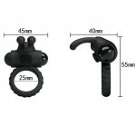 PRETTY LOVE - SILIKONOWY PIERŚCIEŃ NA PENISA Z WIBRACJAMI KRÓLICZEK CZARNY