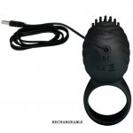 PRETTY LOVE - SILIKONOWY OBROTOWY PIERŚCIEŃ NA PENISA CZARNY