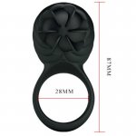 PRETTY LOVE - SILIKONOWY OBROTOWY PIERŚCIEŃ NA PENISA CZARNY