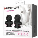 PRETTY LOVE - WIBRUJĄCE PRZYSSAWKI DO SUTKÓW CZARNE
