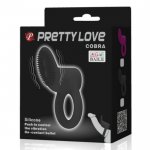 PRETTY LOVE - WIBRACYJNY PIERŚCIEŃ NA PENISA CZARNY COBRA