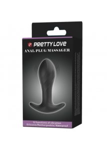 PRETTY LOVE - WIBRACYJNY KOREK ANALNY Z PILOTEM CZARNY
