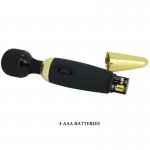 PRETTY LOVE - MASAŻER Z ELASTYCZNĄ GŁÓWKĄ CZARNO/ZŁOTY