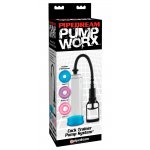 PUMP WORX - PRZEZROCZYSTA POMPKA DO PENISA COCK TRAINER Z 3 WYMIENNYMI MANKIETAMI