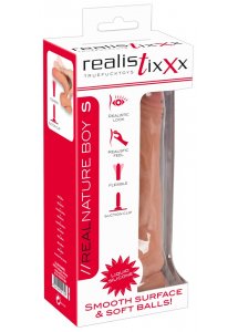 REALISTIXXX - NATURALNE DILDO Z ŻYŁAMI ŻOŁĘDZIEM I JĄDRAMI 17,8CM
