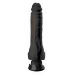 REAL FEEL DELUXE - CZARNY NATURALNY WIBRATOR Z ŻYŁAMI I ŻOŁĘDZIEM 23CM