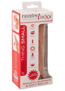 REALISTIXXX - NATURALNY WIBRATOR Z ŻYŁAMI ŻOŁĘDZIEM I PILOTEM 18.6CM