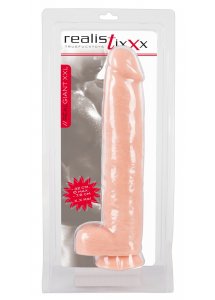 REALISTIXXX - XXXL NATURALNE DILDO Z ŻYŁAMI ŻOŁĘDZIEM I JĄDRAMI 42CM