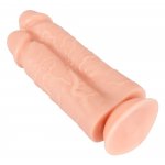 REALISTIXXX - PODWÓJNE NATURALNE DILDO DŁUGIE I SZEROKIE 26CM