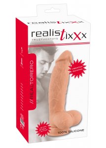 REALISTIXXX - NATURALNY WIBRATOR Z ŻYŁAMI ŻOŁĘDZIEM I JĄDRAMI 21CM