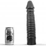 CZARNE PRĄŻKOWANE DILDO ALL BLACK 26CM