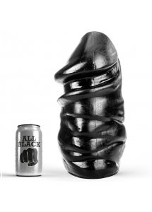 EXTRA CIEKAWE FALISTE CZARNE DILDO ALL BLACK 33CM