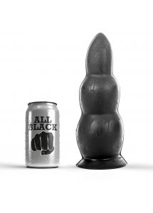 REALISTYCZNE KULOWE CZARNE DILDO ALL BLACK 23CM
