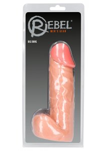 REBEL - GIGANTYCZNE DILDO XL Z ŻYŁAMI JĄDRAMI I ŻOŁĘDZIEM CIELISTE