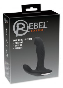 REBEL - KOREK ANALNY DLA MĘŻCZYZN ZE STYMULATOREM KROCZA CZARNY