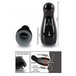 REBEL - MASTURBATOR Z FUNKCJĄ GRZANIA WIBRACJI I RUCHU GÓRA-DÓŁ CZARNY