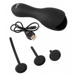 REBEL - MASTURBATOR NA ŻOŁĄDŹ Z 3 DOŁĄCZONYMI DILATORAMI CZARNY